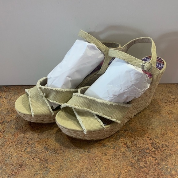 K9 by Rocket Dog Espadrille Wedge Sandals Tweed Canvas Ankle Strap 9.5 New - Picture 8 of 14